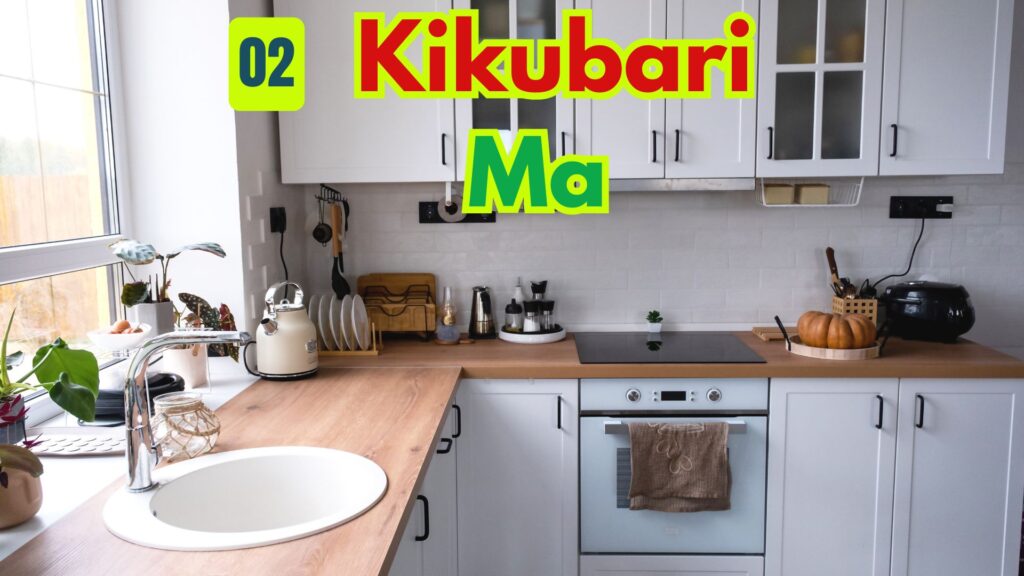 Cocina minimalista organizada con método japonés para organizar la casa.