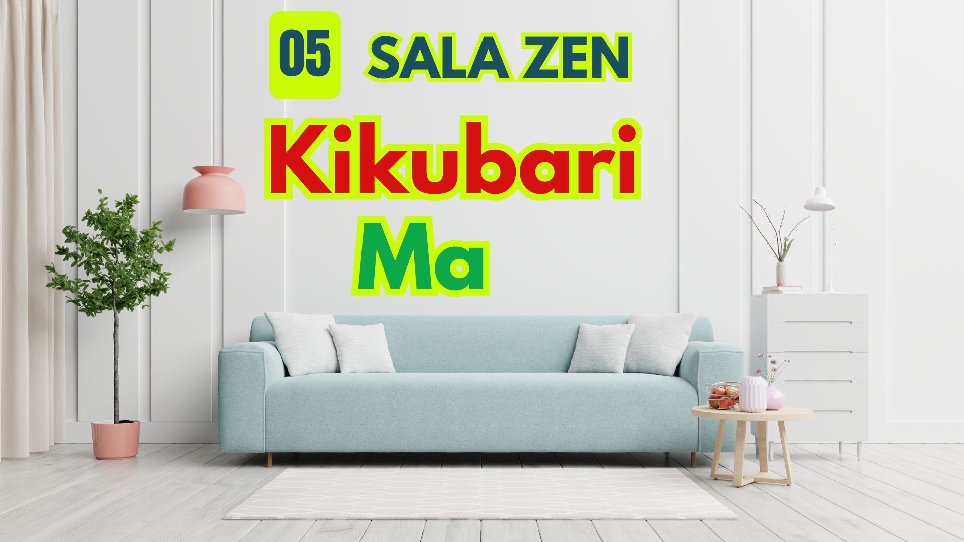 Sala minimalista con método japonés para organizar la casa.