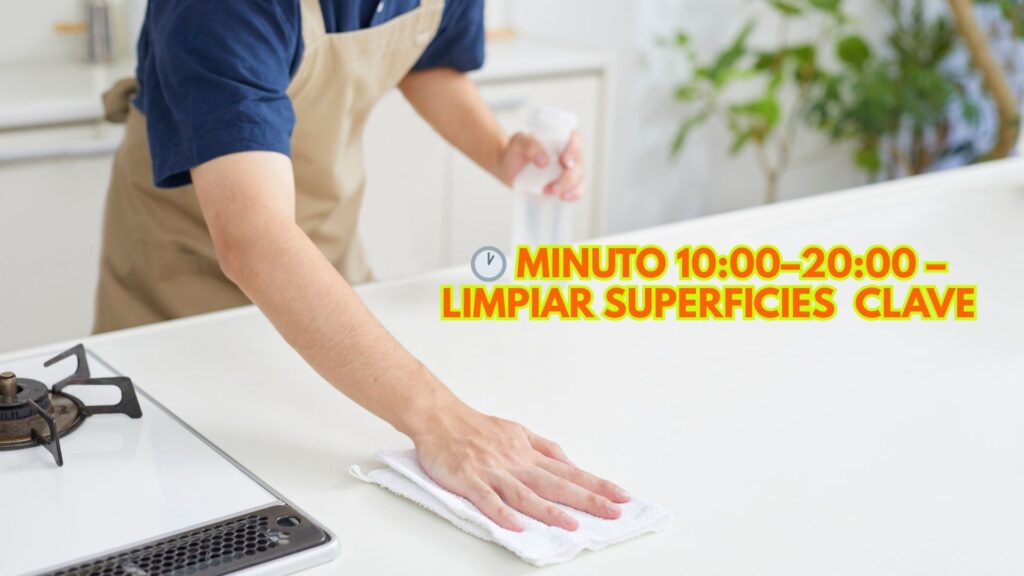 Limpiar superficies clave como la mesa y la cocina con ArmonízaTE.