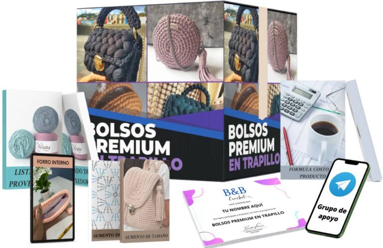 Mockup del curso Bolsos Premium en Trapillo